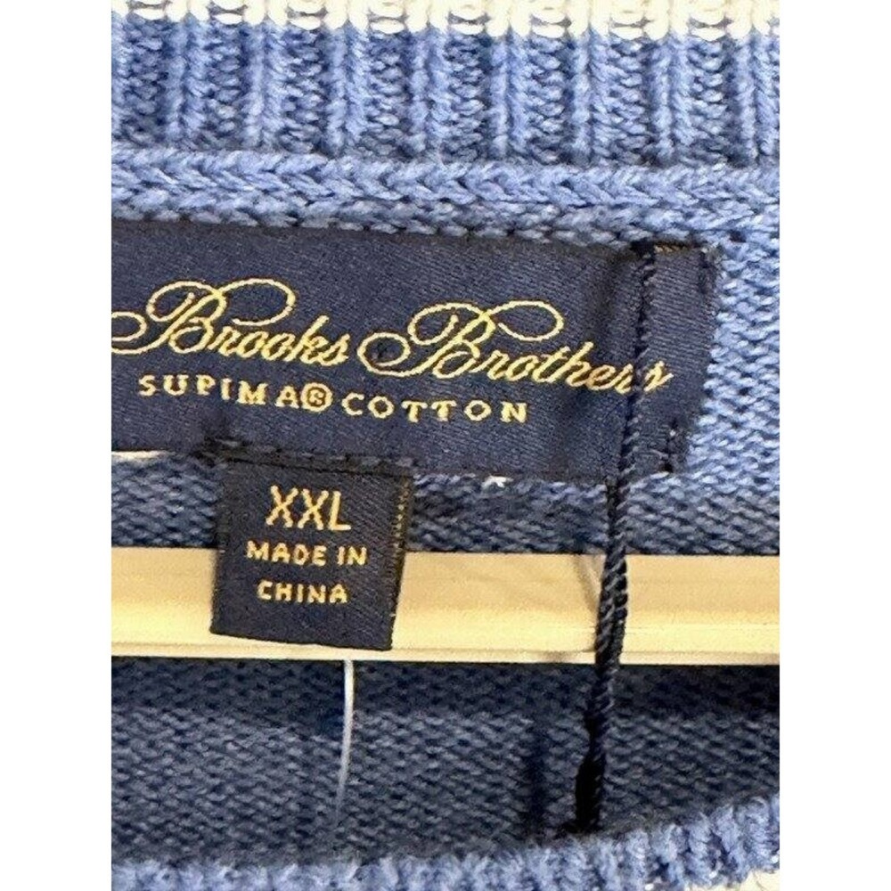 Brooks Brothers Supima Collection Mens Light Blue Sweater Sailboat New XXL - Picture 7 of 13